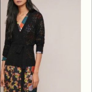 Black sweater wrap cardigan